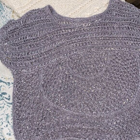 Vintage Mudd grey crochet knit boho top size small - Picture 4 of 5